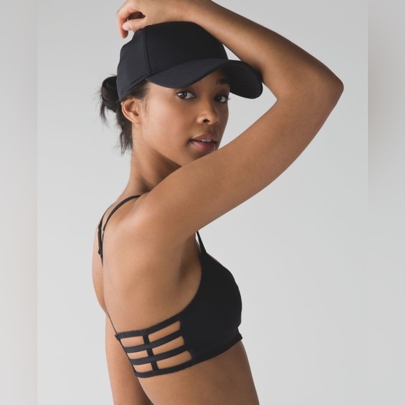 Lululemon Black Hot Spell Bra Strappy Caged In Bralette - Picture 2 of 12